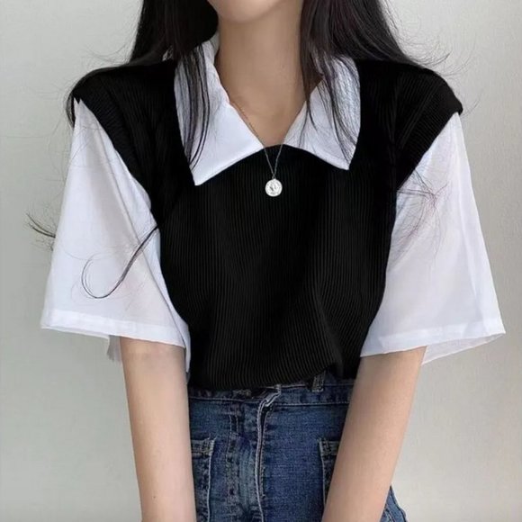 yesstyle mock two-piece top | new with tags - Picture 1 of 3